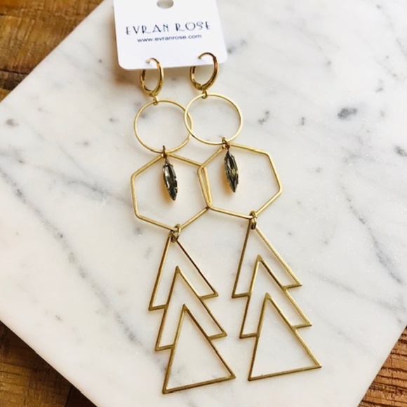 Evran Rose Jewelry - Scarlett Art Deco Statement Earrings